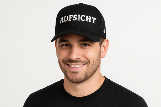 Mann mit schwarzer AUFSICHT Cap