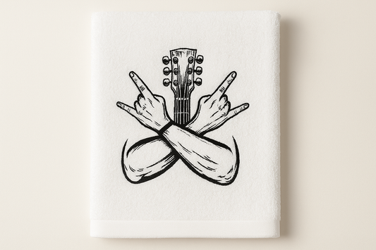 Rock'n'Roll Design auf Handtuch