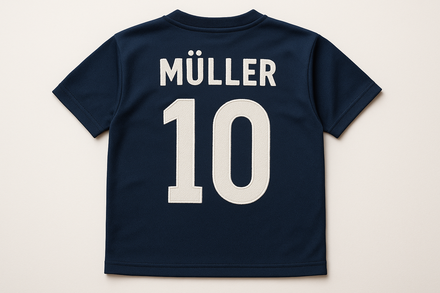 Sporttrikot Rückseite mit Name und Nummer